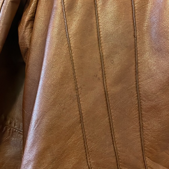 Vintage Neto cognac rust brown tan leather jacket biker boxy - Picture 12 of 12